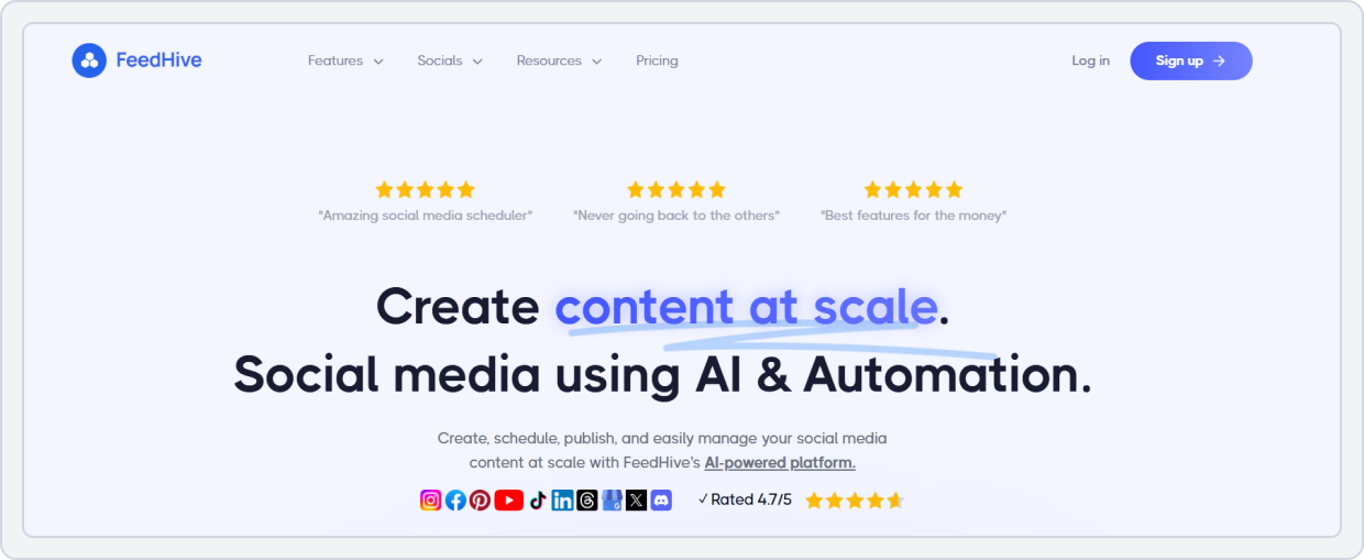 SocialPilot Alternative#4: FeedHive