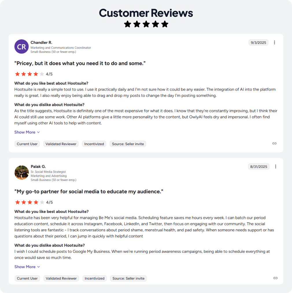 Customer Reviews, hootsuite
