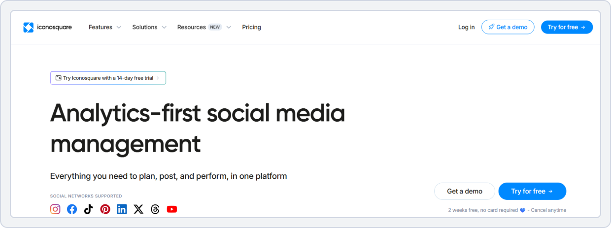 Dashboard image of Iconosquare 