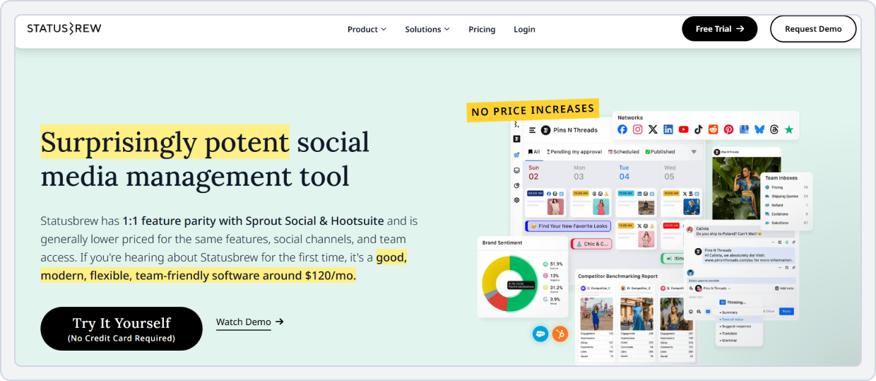 Dashboard image of StatusBrew