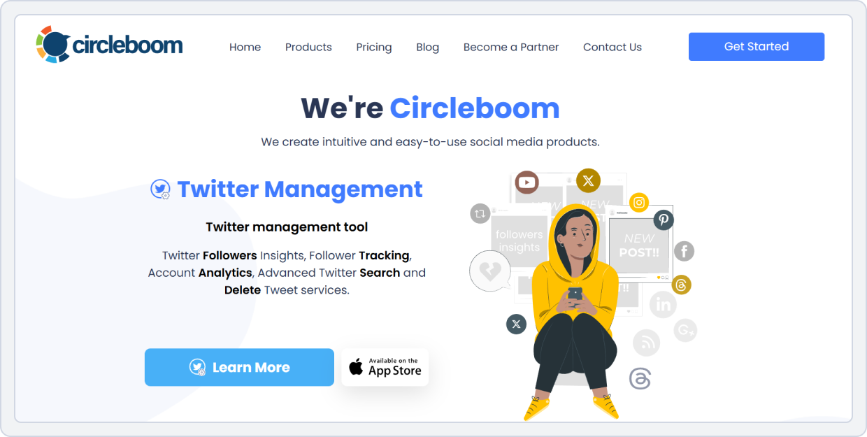 Circleboom tool dashboard shown as a social media management alternative.
