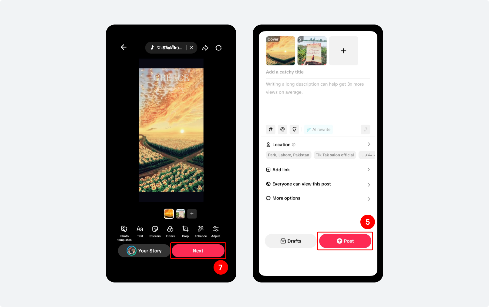 Make slideshow on TikTok