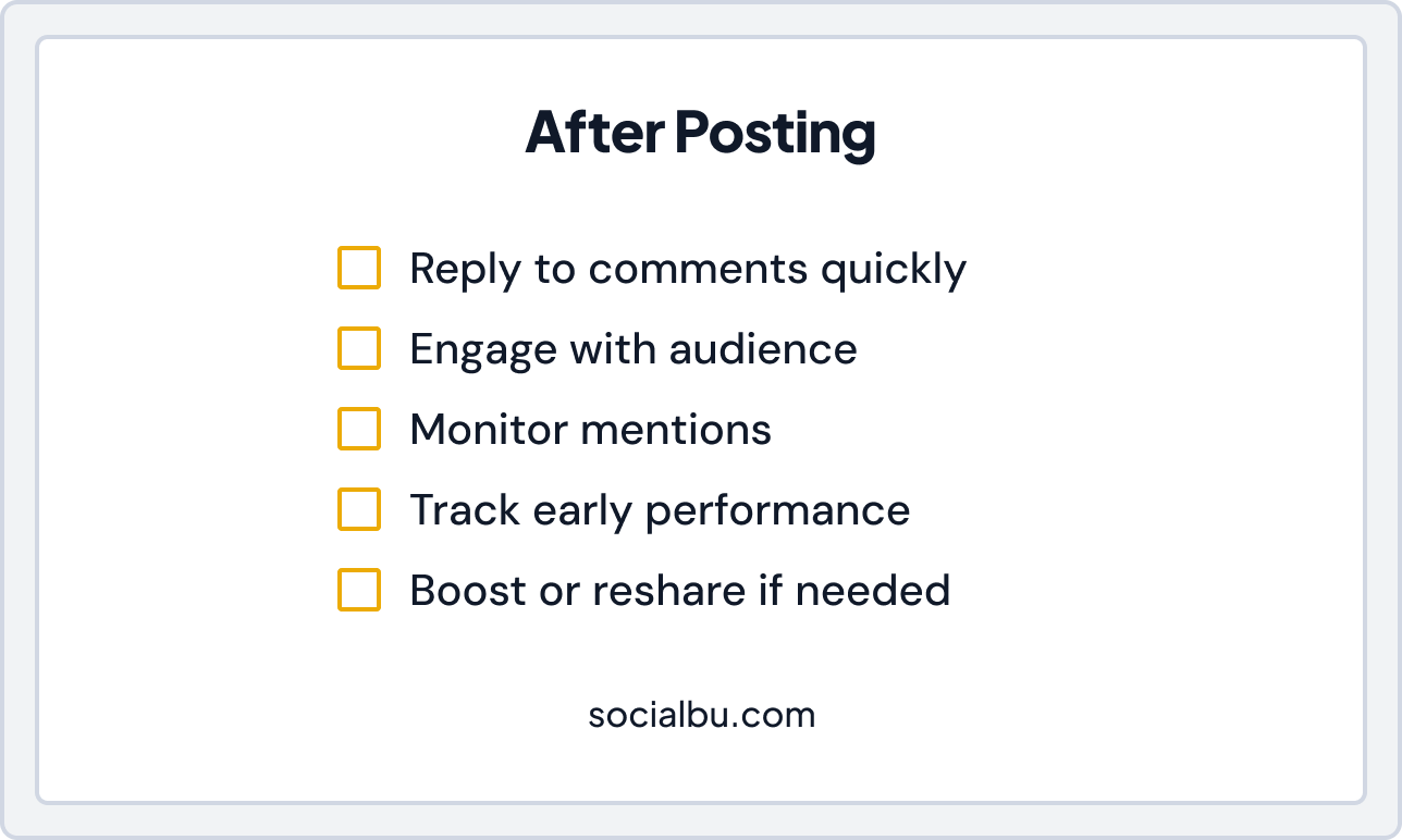 After posting checklist 