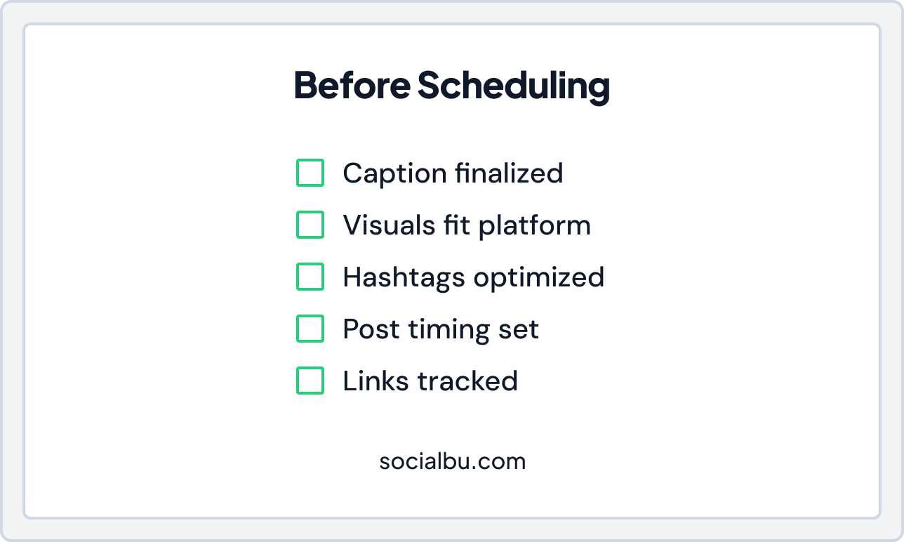 Before scheduling Checklist 
