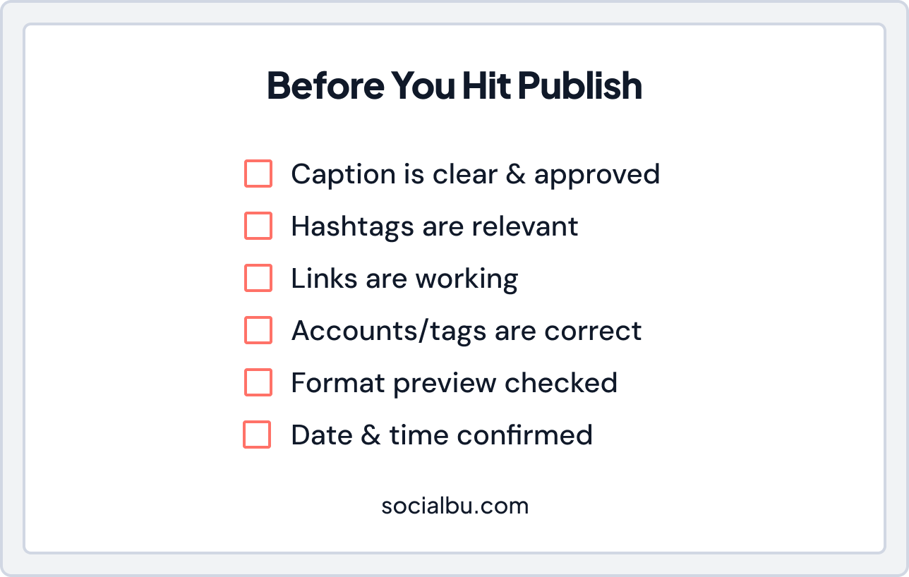 Before you hit publish Checklist 