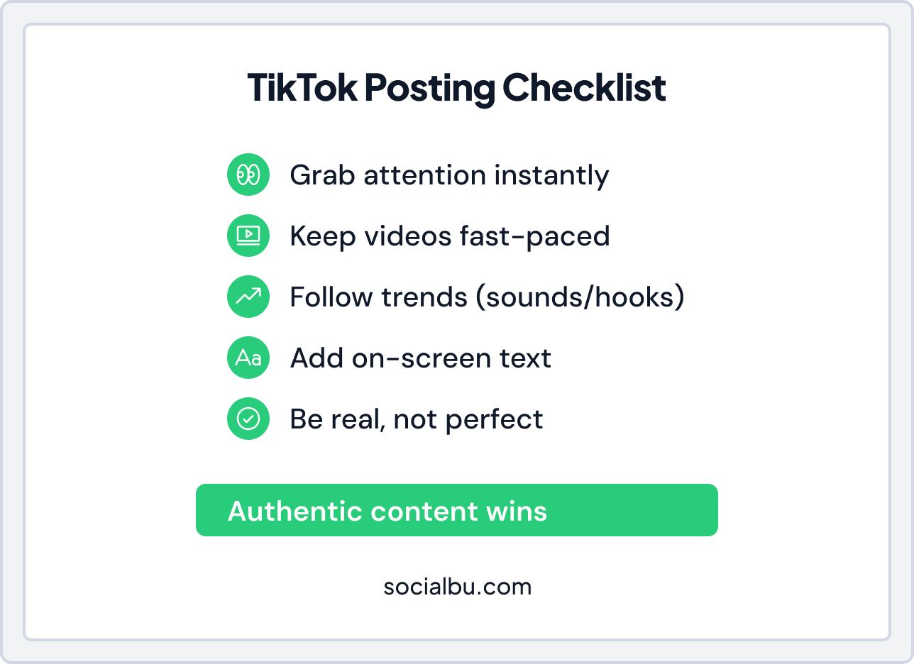 TikTok Posting Checklist 