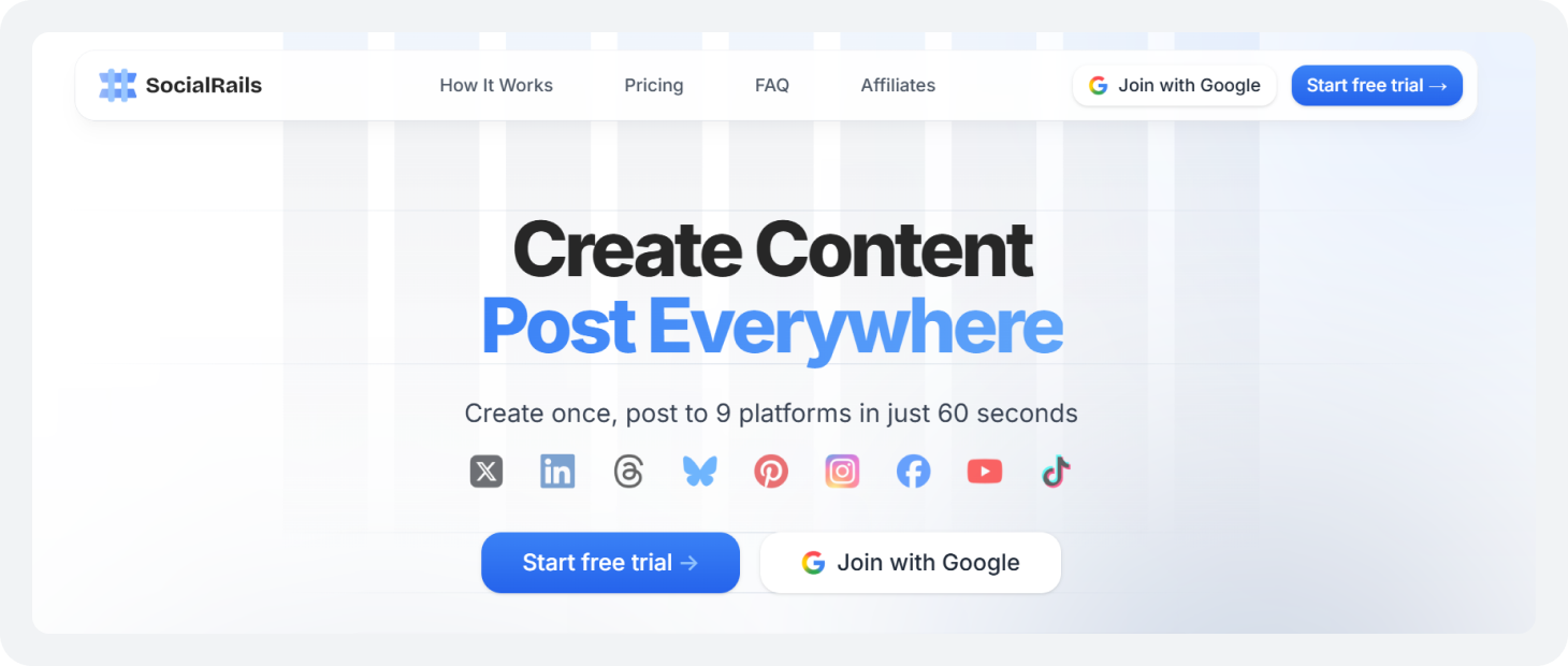 Statusbrew Alternative #4: Social Rails