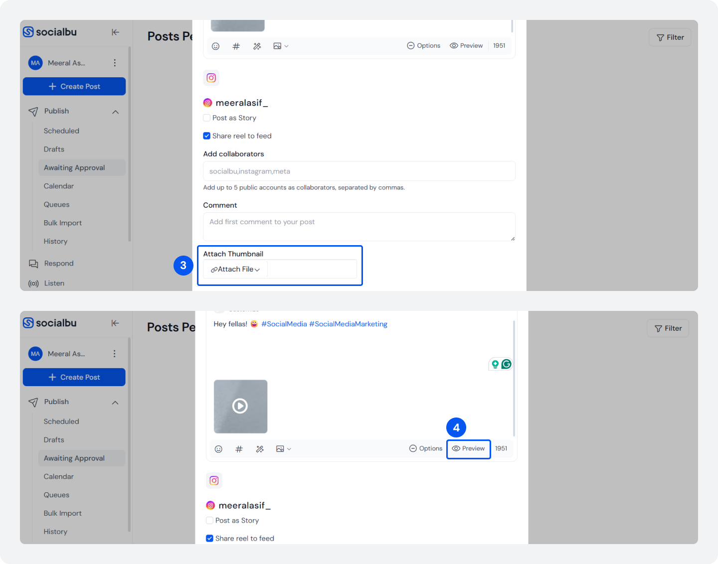 Steps to Add an Instagram Thumbnail Using SocialBu