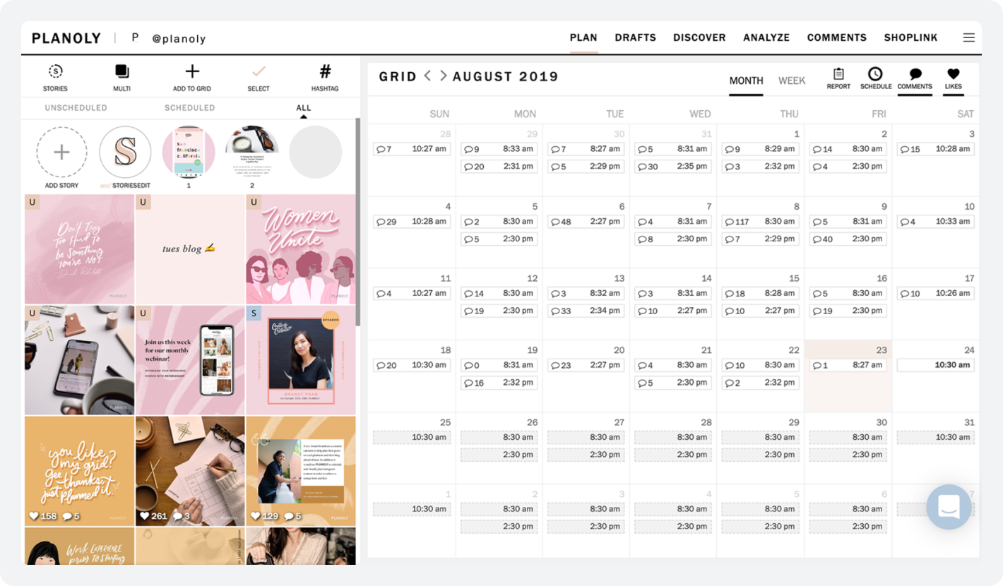 Planoly Scheduling