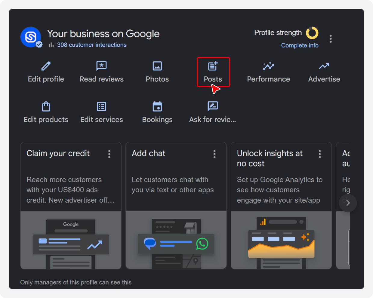 Navigate to "Posts"