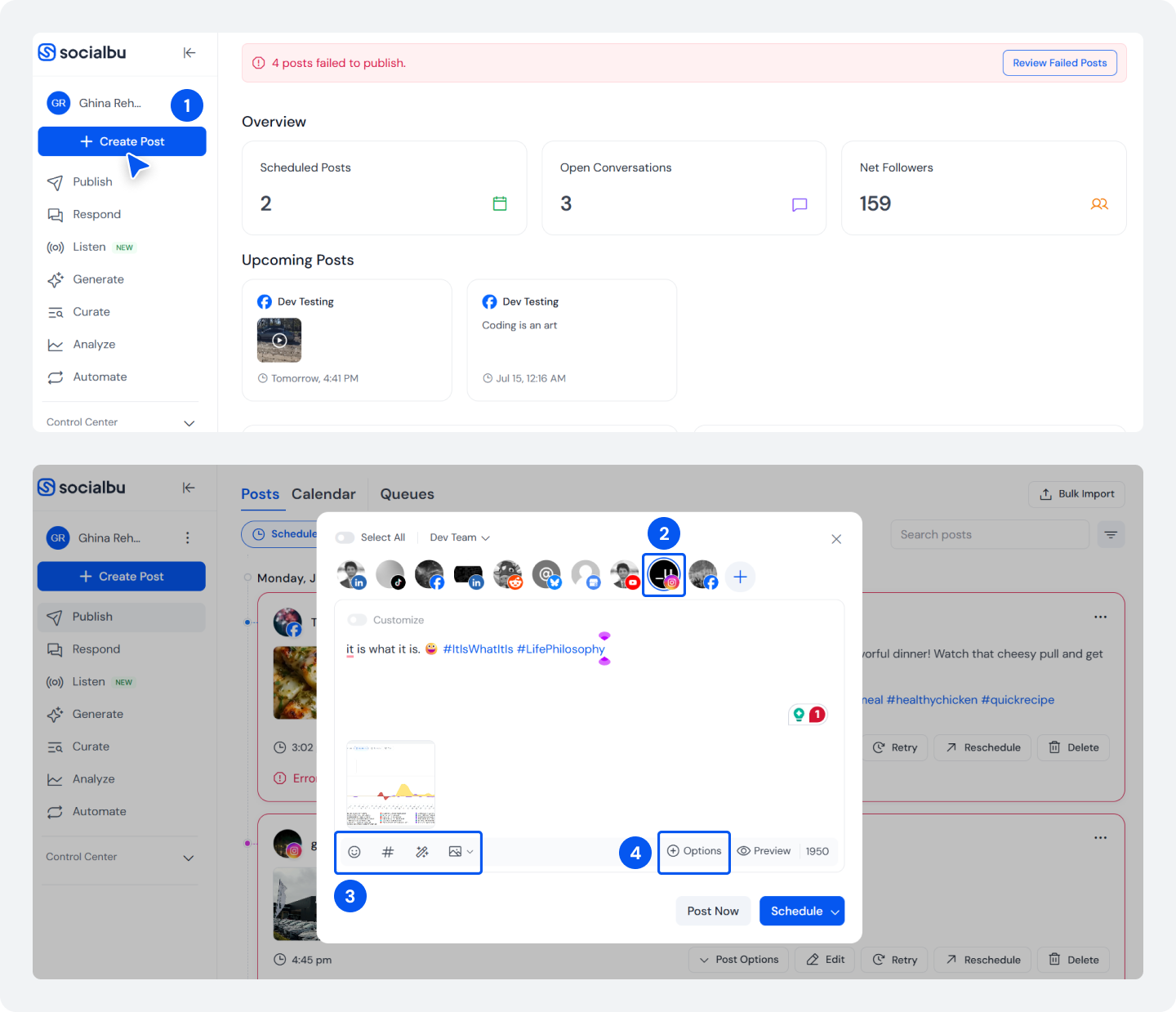 Schedule instagram stories using SocialBu