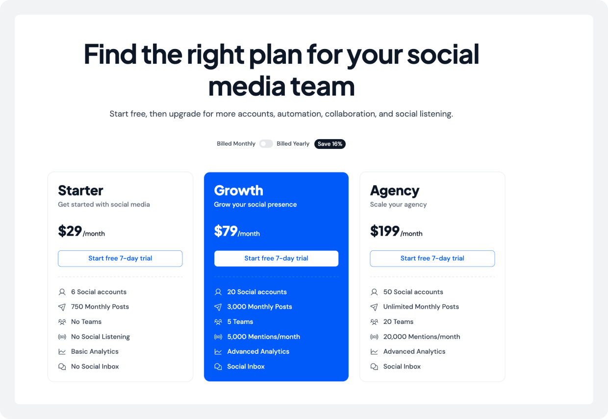 SocialBu Pricing