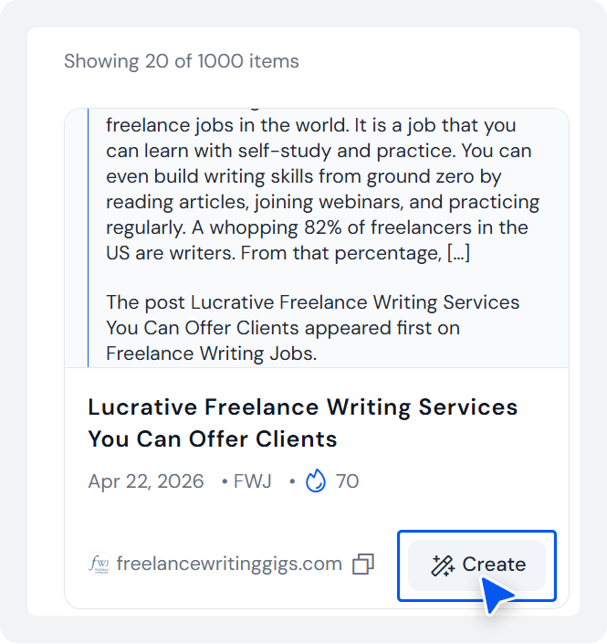 Create Posts Using the Content