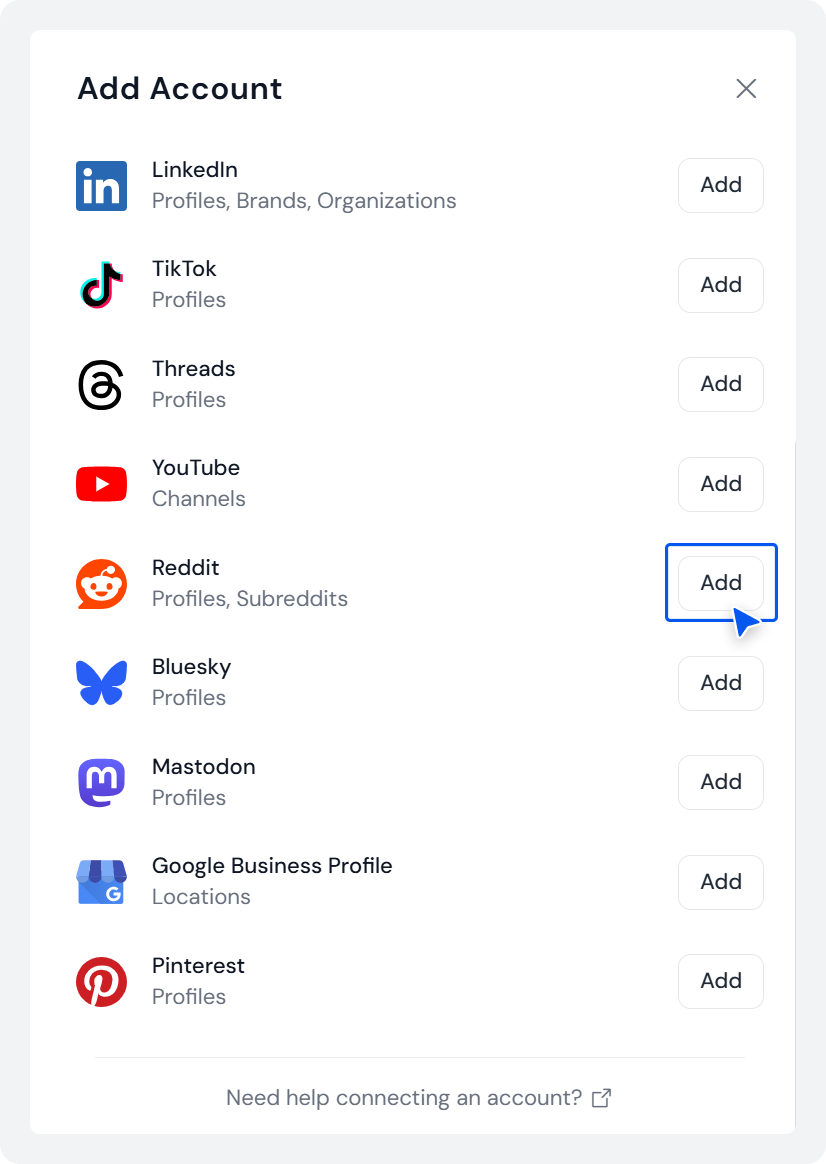 Connect your Reddit account to SocialBu