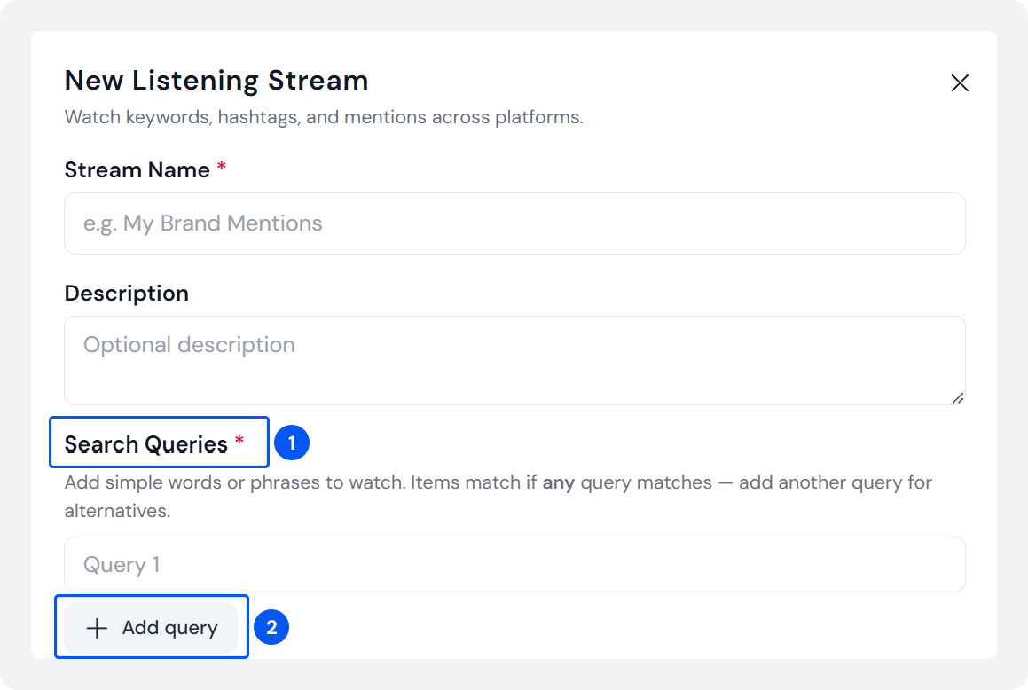 Add Search Queries to SocialBu