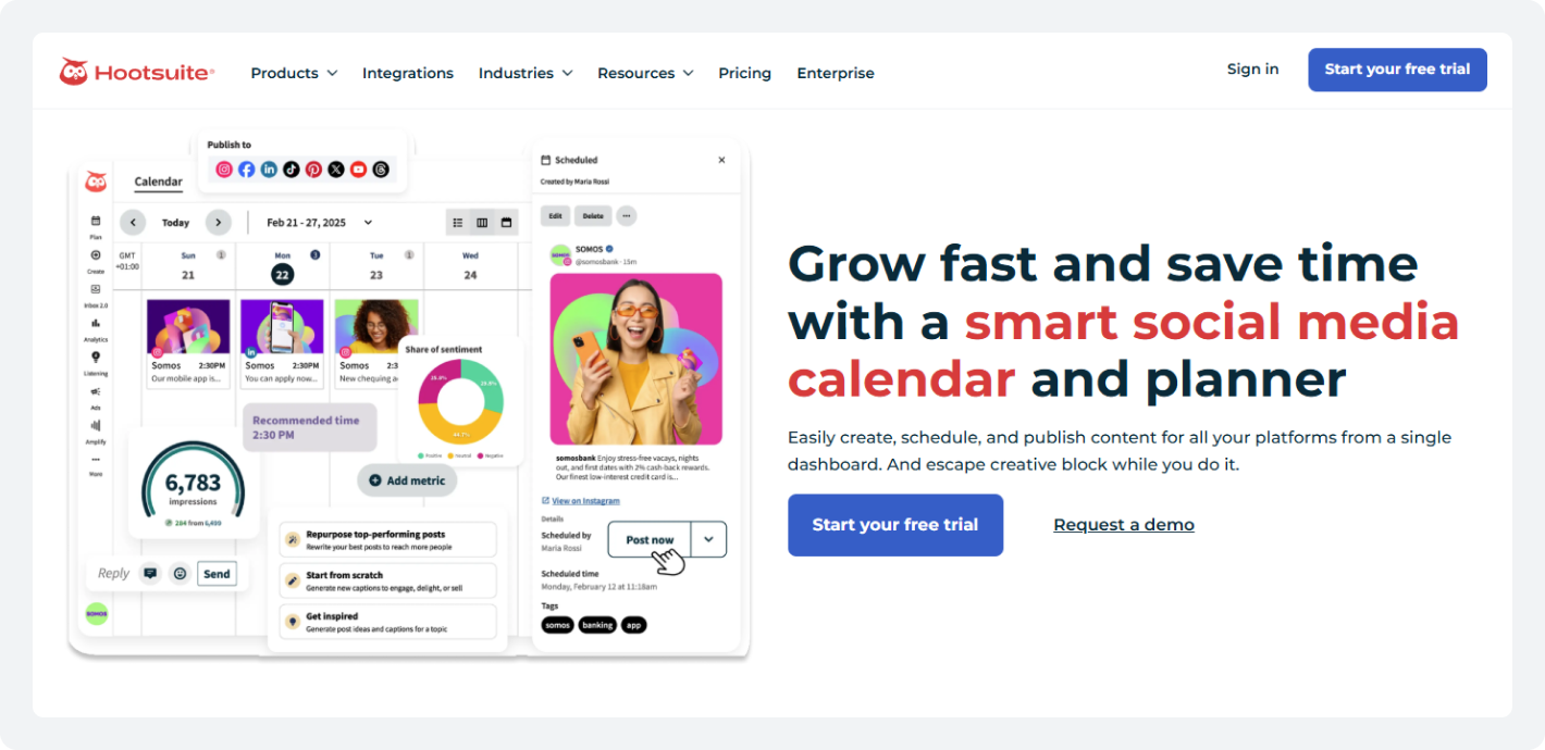 4. Hootsuite: Viraly alternatives 2026: Best for Marketing Teams Managing Paid and Organic Social Together