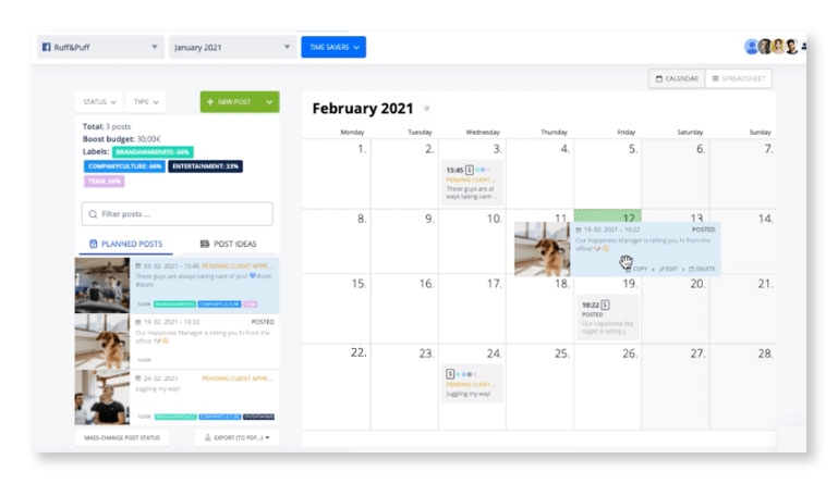 Kontentino dashboard