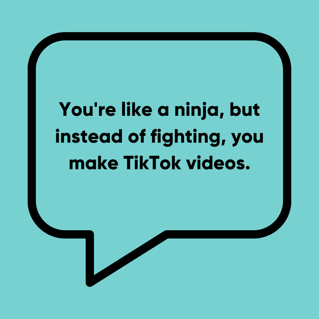 You're like a ninja, but instead of fighting, you make TikTok videos - Funniest TikTok Comments