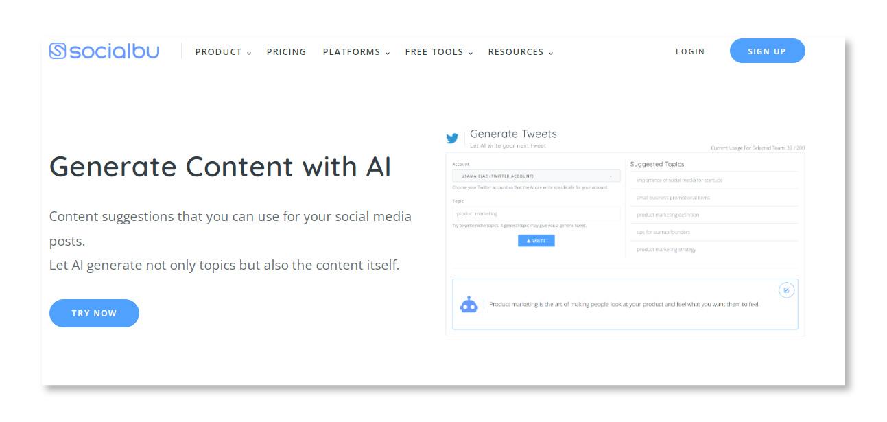 SocialBu's AI Content Generator 