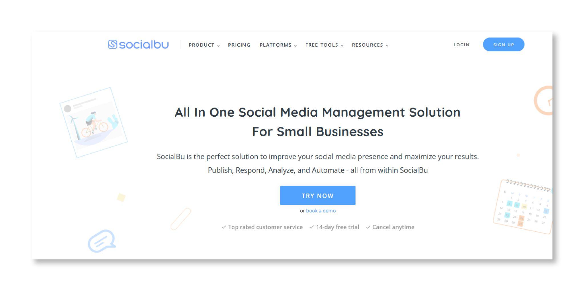 SocialBU landing page