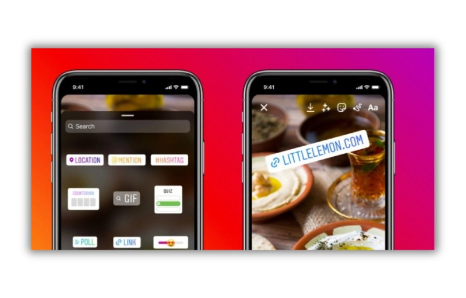 Insta stories, link sticker