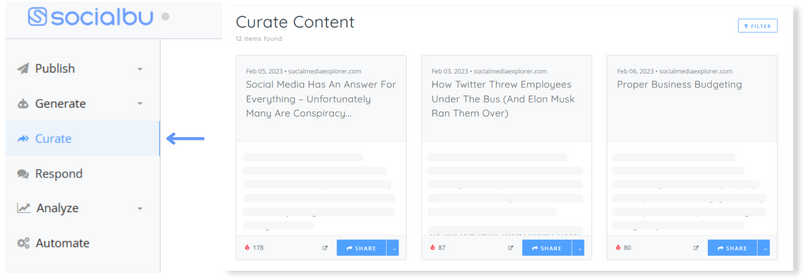 Curate content - SocialBu in 2023 