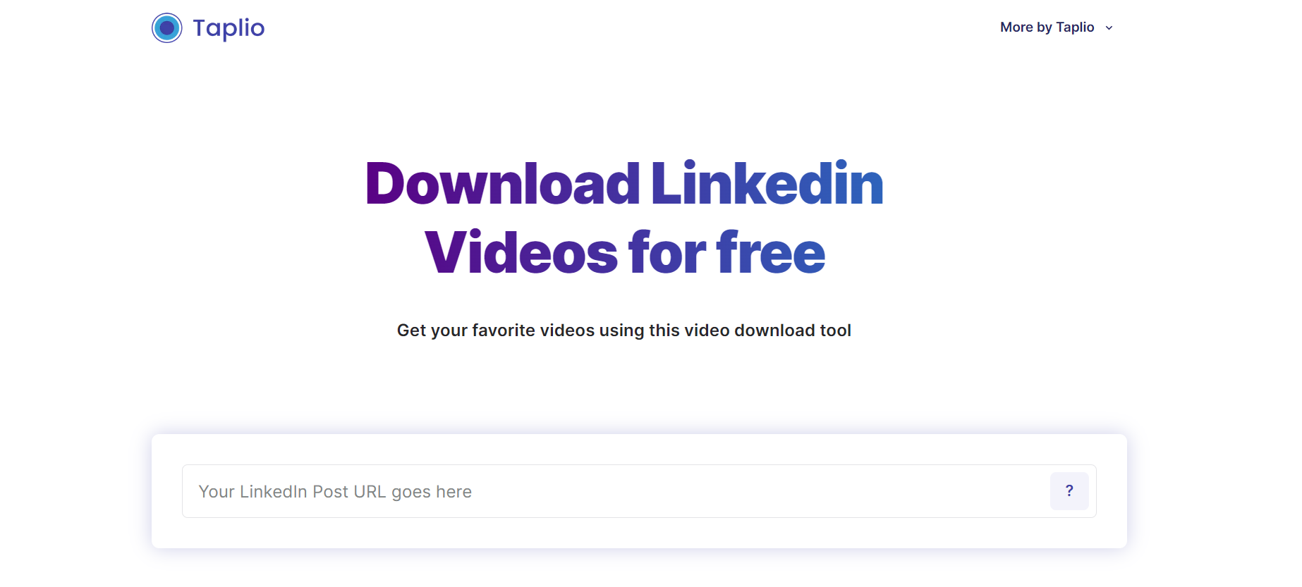  Taplio LinkedIn Video Downloader 