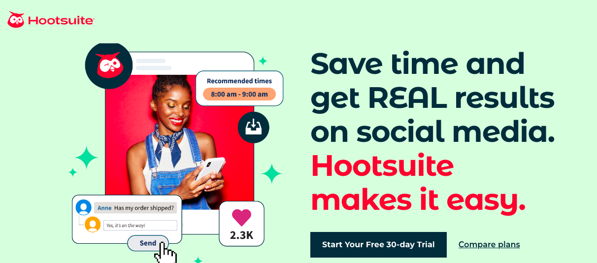 Hootsuite web homepage