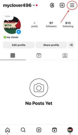 Instagram profile page