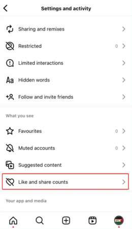 hide like count on Instagram reels