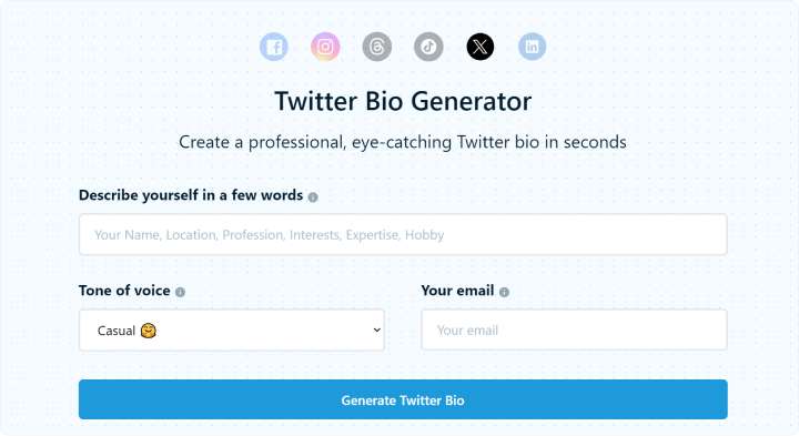 Mention-Twitter bio generator