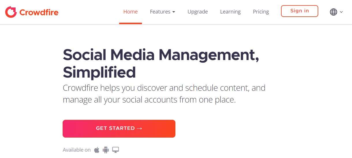 social media scheduler Crowdfire