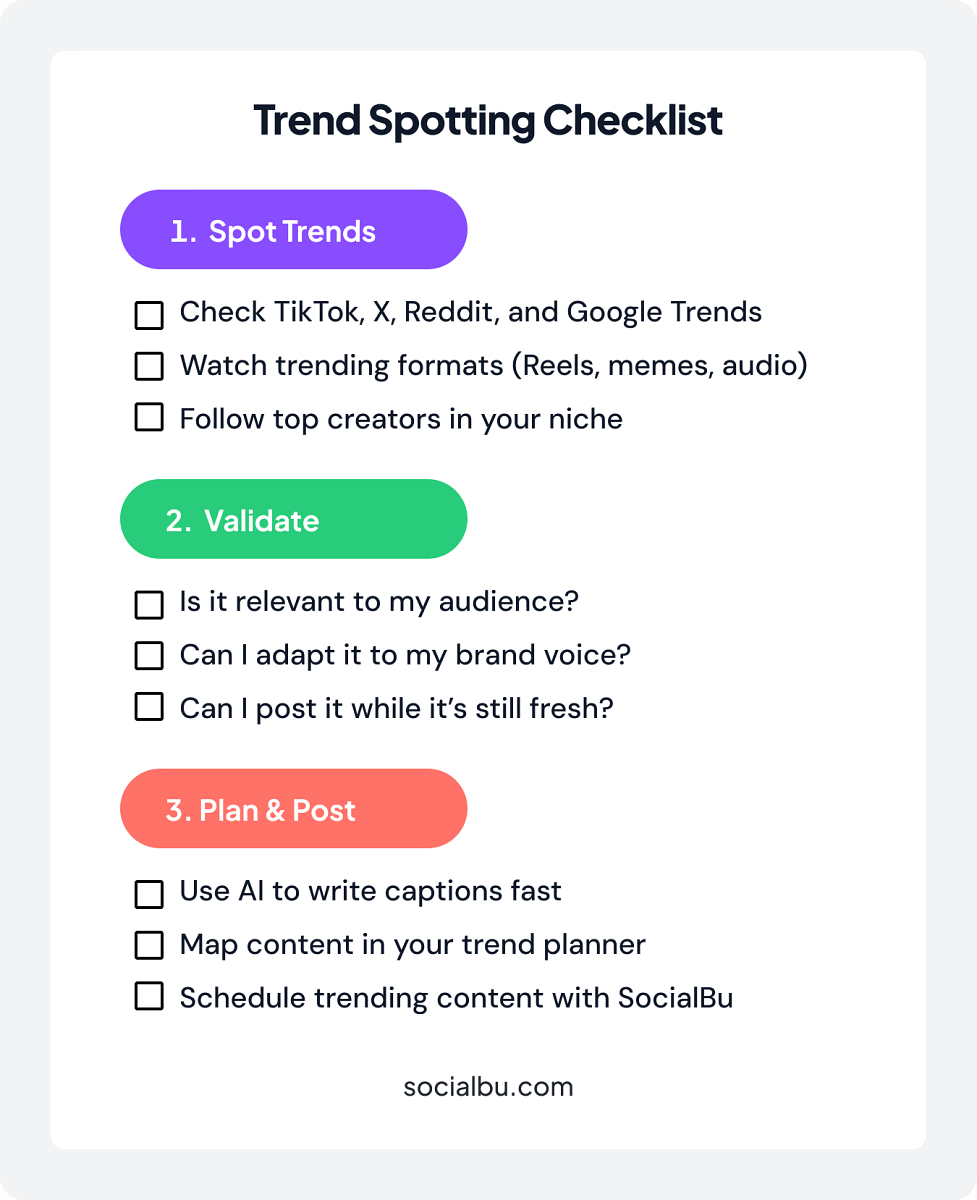 Social media trends checklist