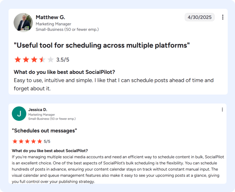 user reviews