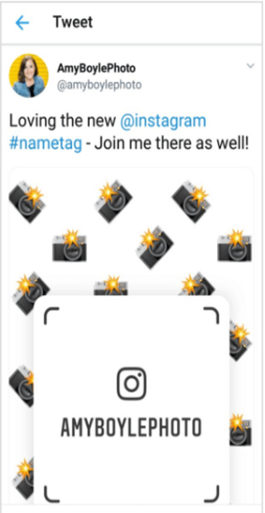 Instagram nametag Cross-Promote on Other Social Platforms