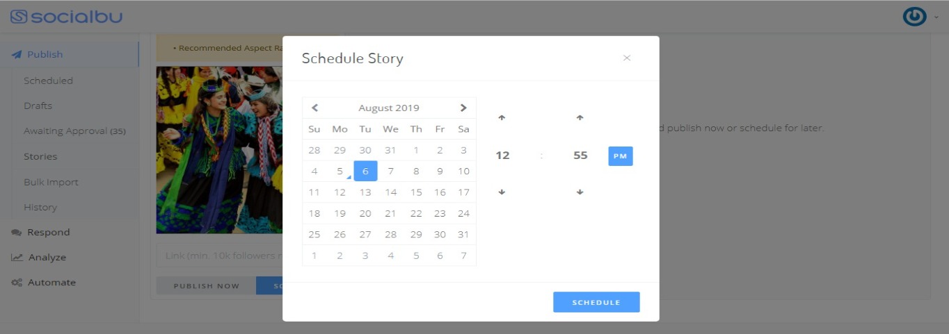 Schedule Instagram stories