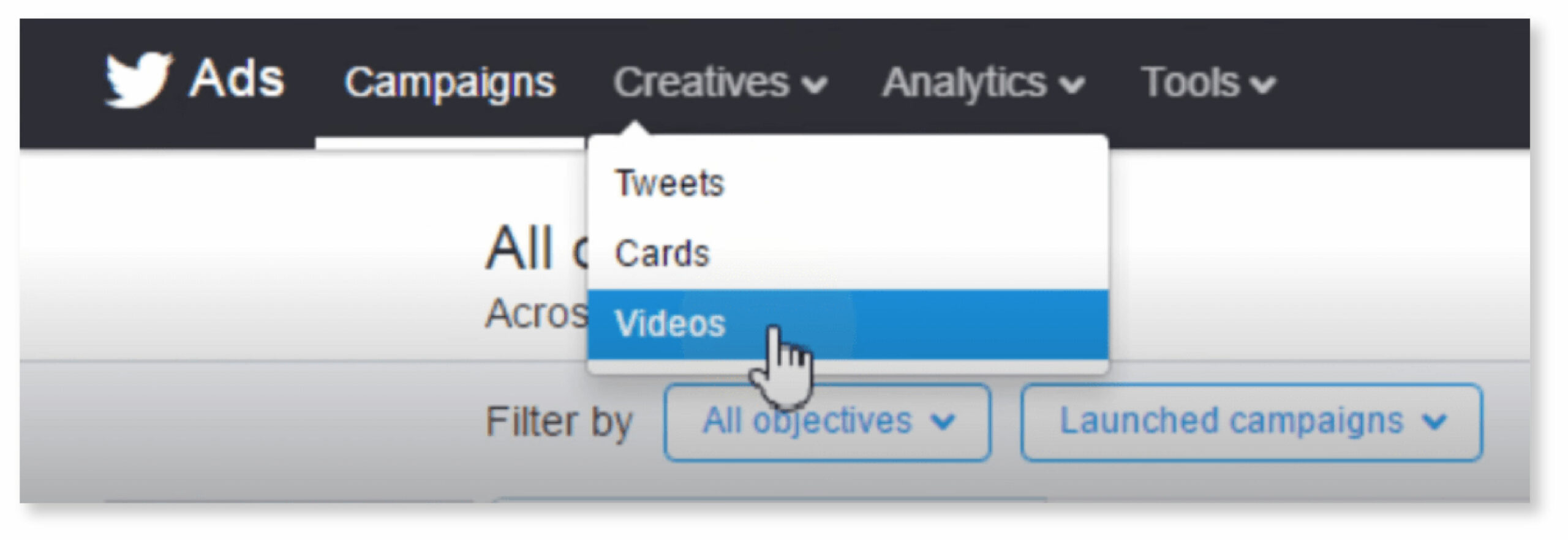Twitter ads Video option