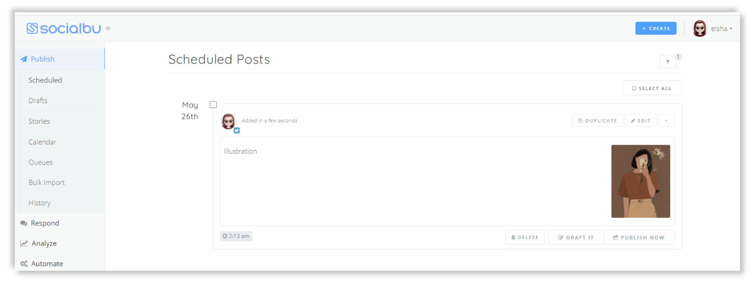 SocialBu dashboard - Hootsuite alternatives
