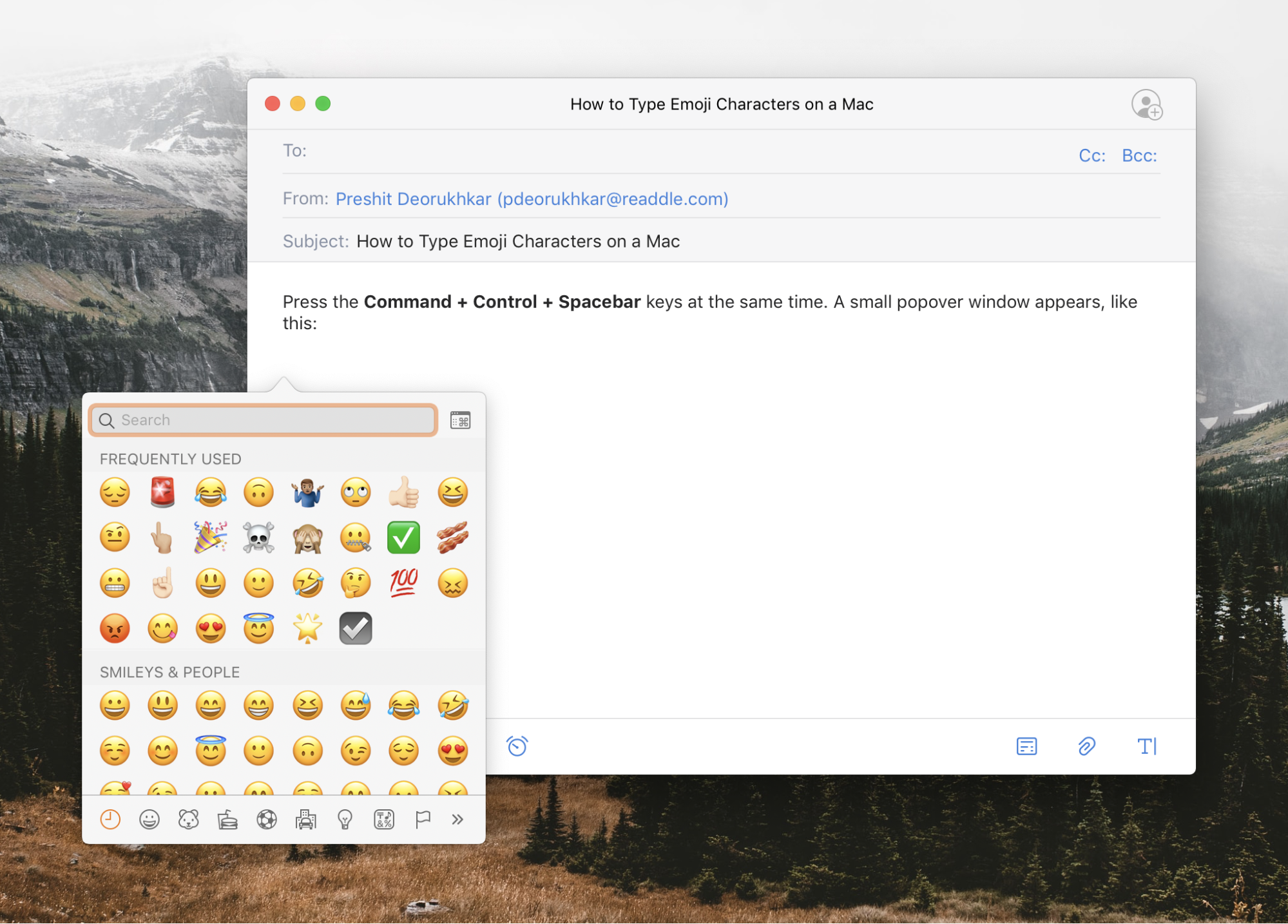 Emoji Keyboard Shortcut for Mac