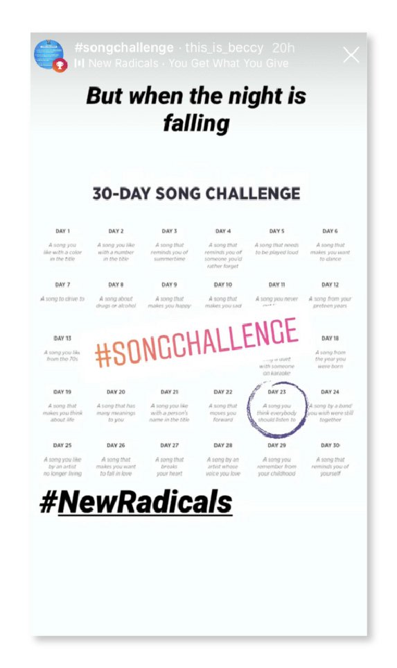 30 Day Music Challenge Instagram 