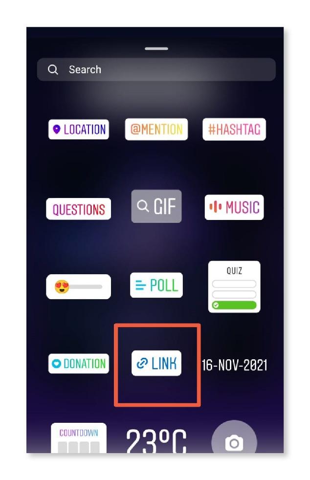 add link to Instagram story