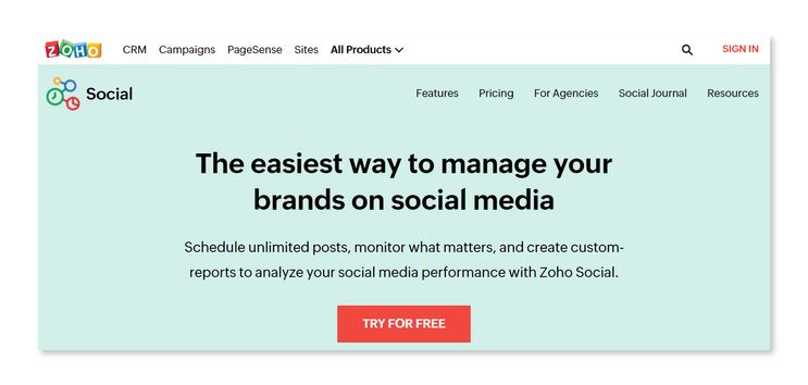 ZohoSocial  - Hootsuite alternatives