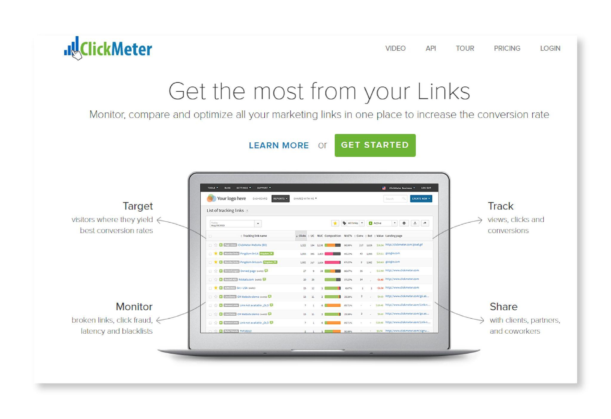 clickmeter Homepage