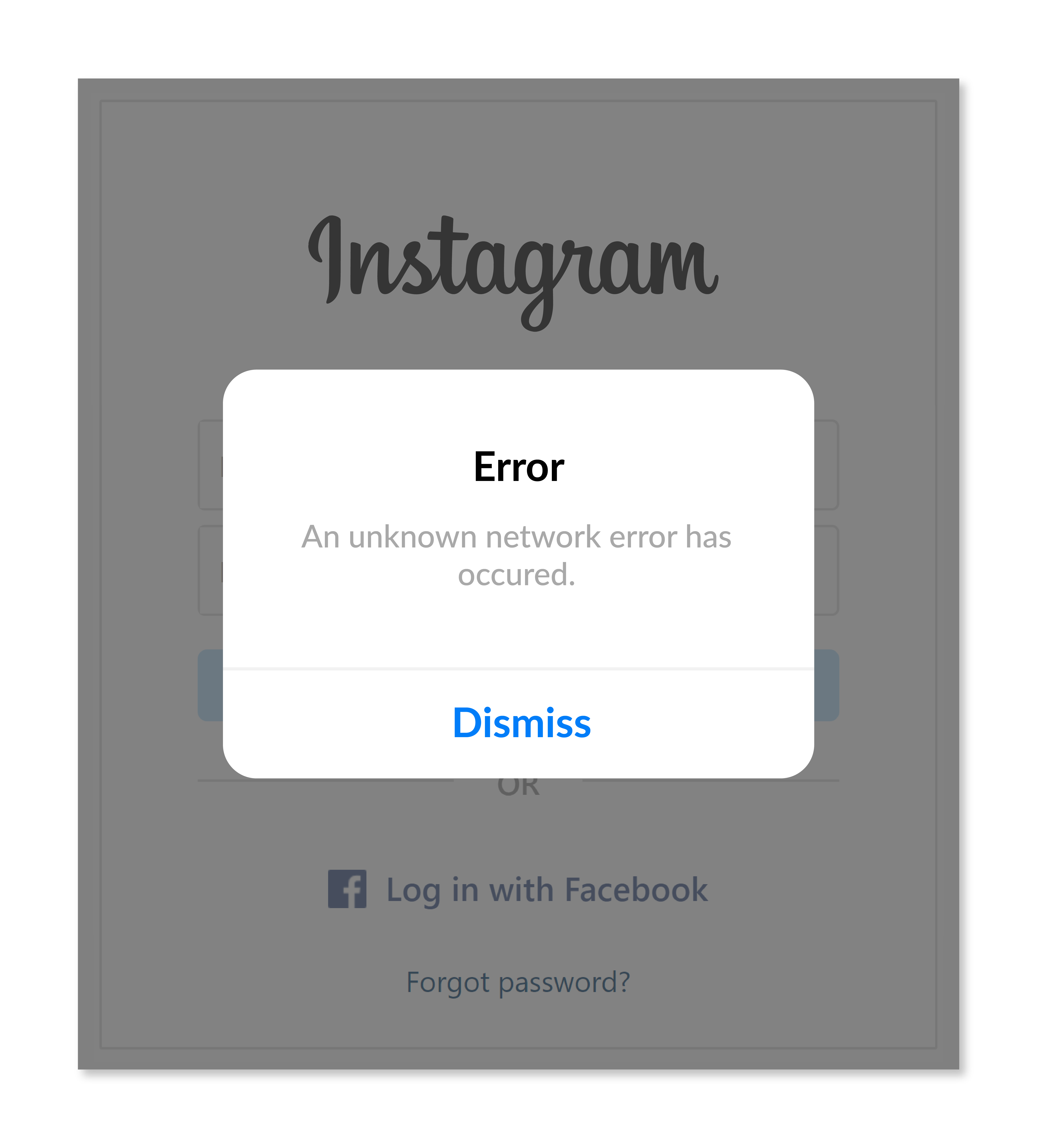 Instagram servers are down error