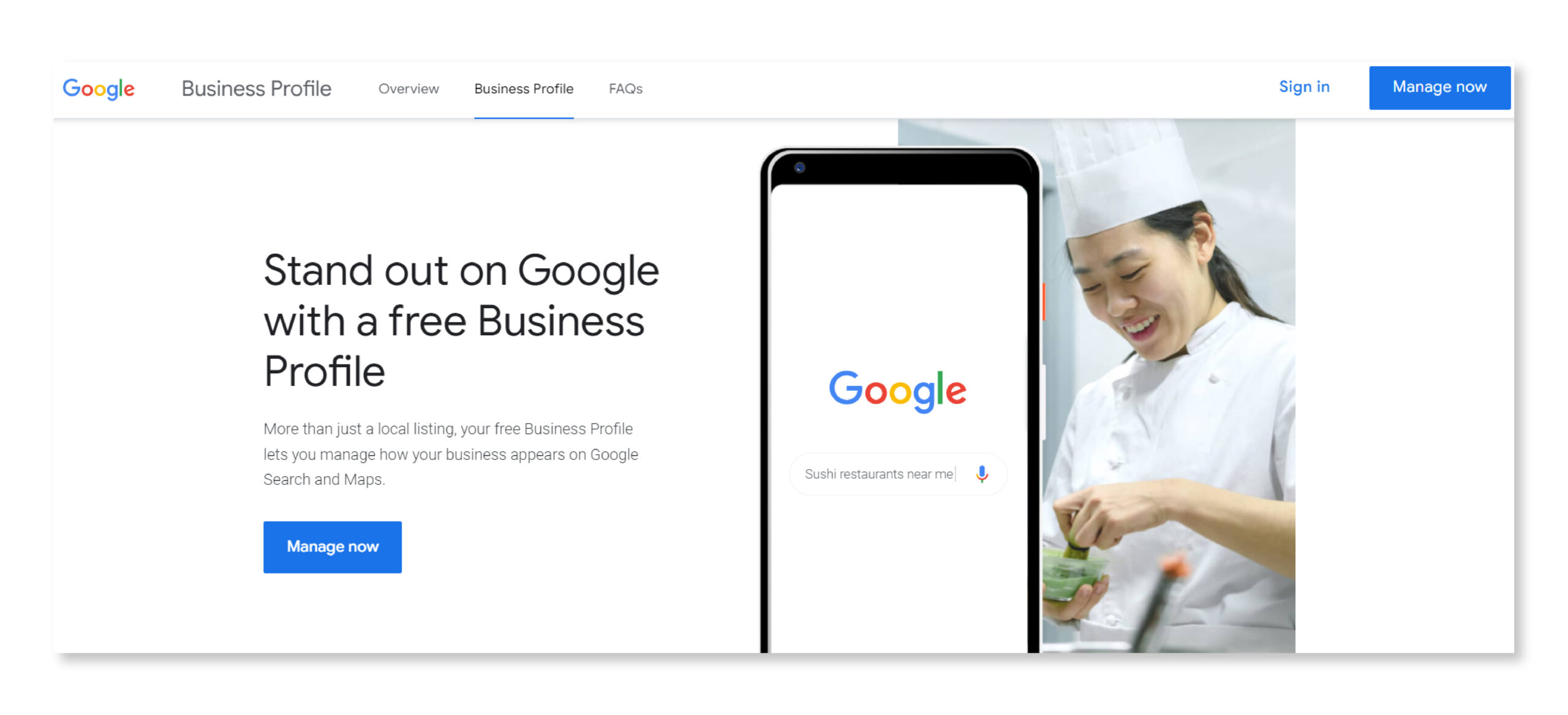Google My Business Homepage