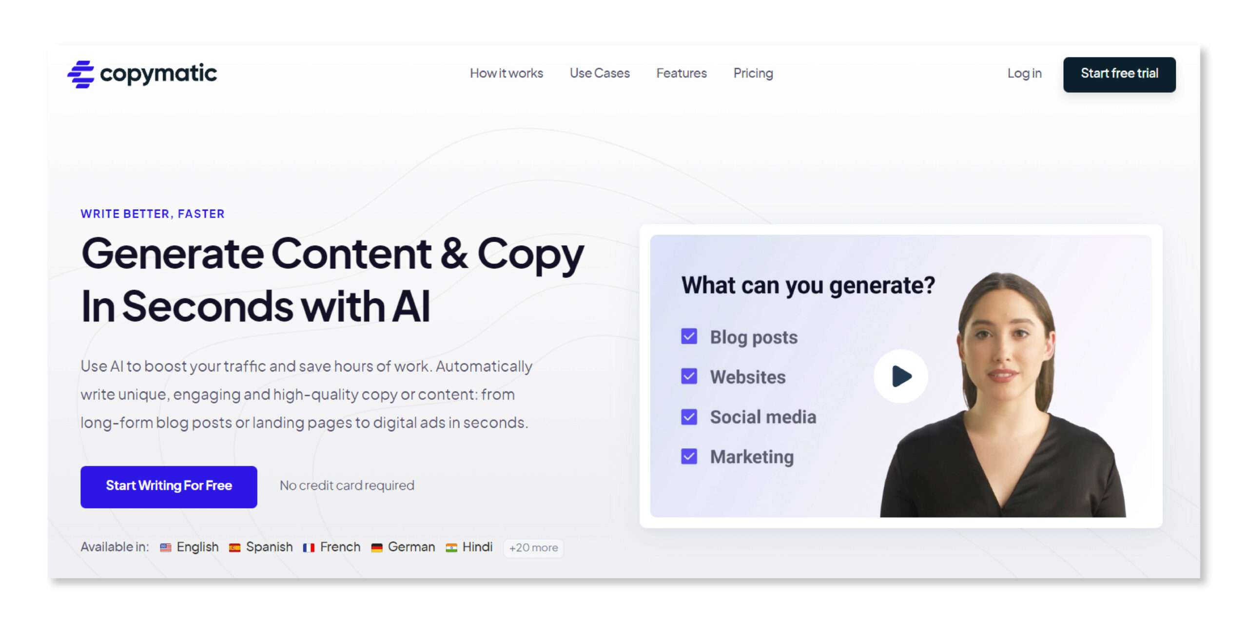 AI content creation tool - CopyMatic