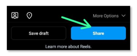Option for sharing Reels