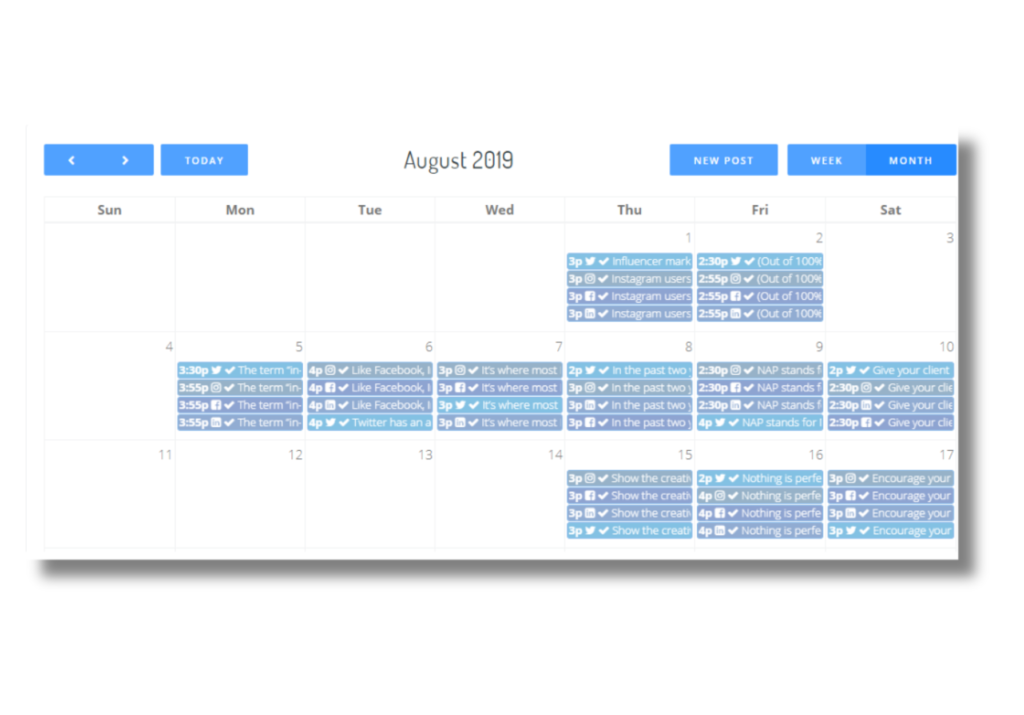 SocialBu's Content Calendar