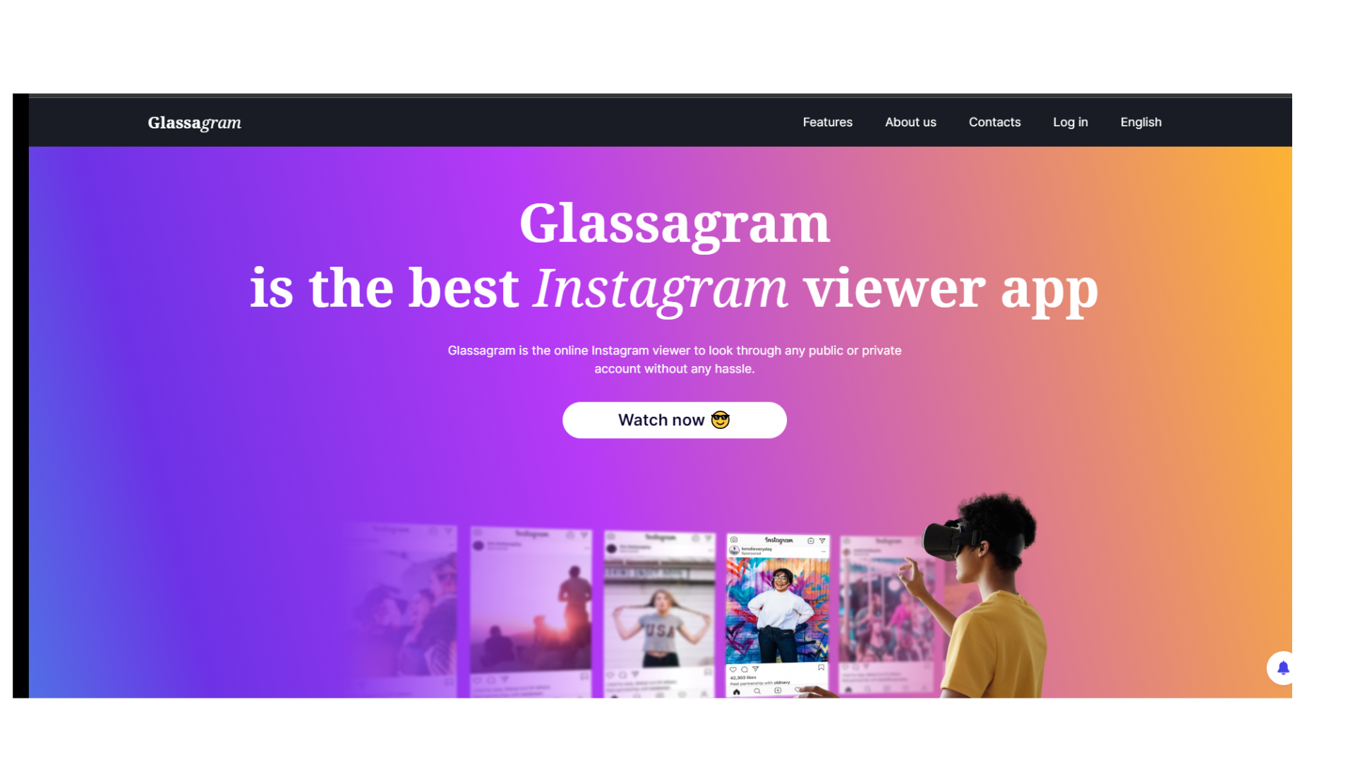 Glassagram web page