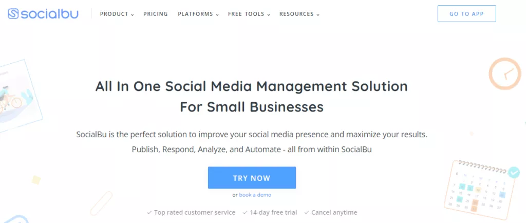 SocialBu web homepage